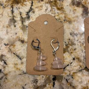 Pink sea glass earrings